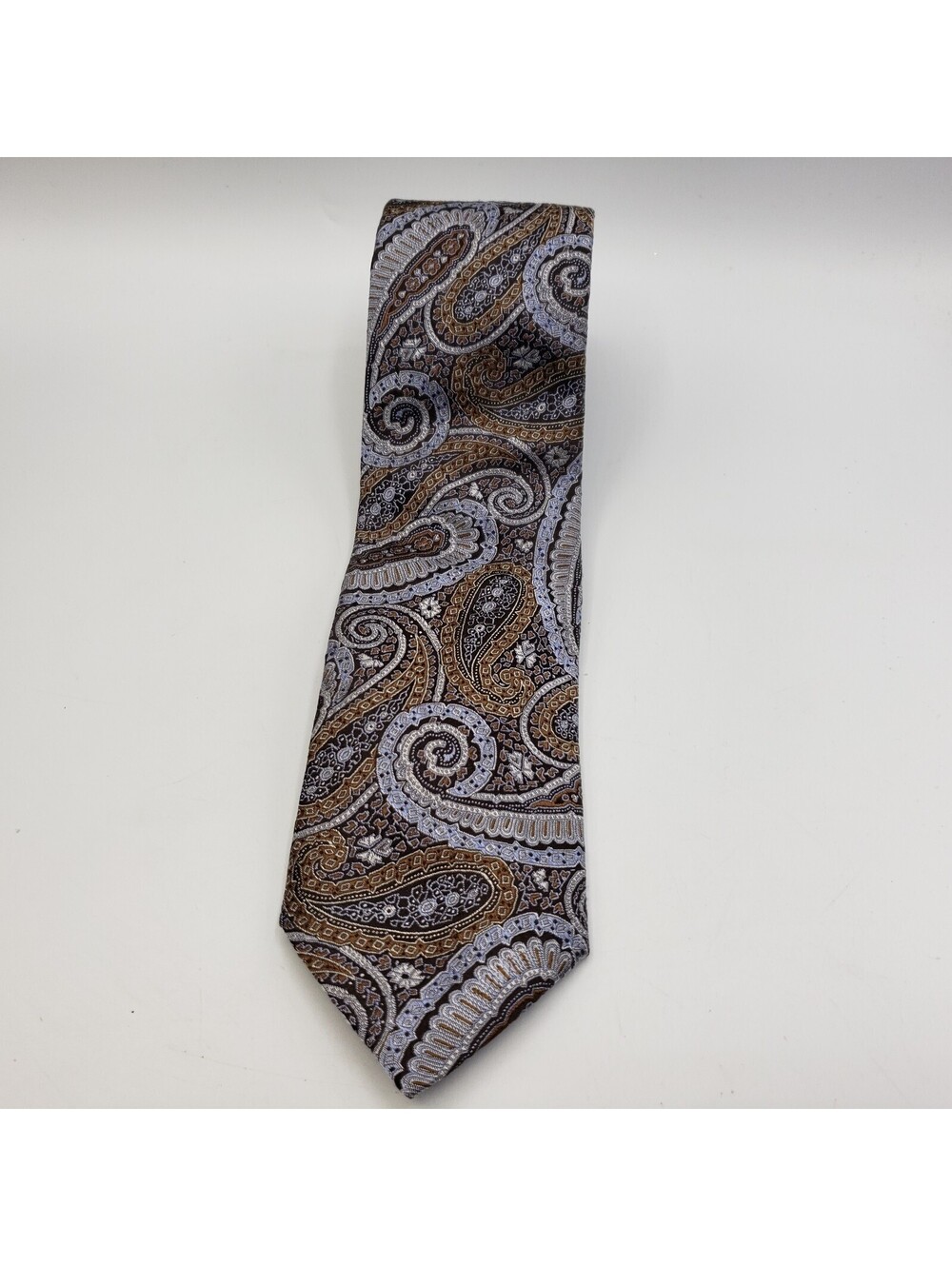 Joseph Abboud 100% Silk Tie Made in Italy Silvery Paisley Men's Office